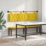 vidaXL Tête de lit suspendue Jaune Velours