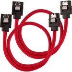 CORSAIR Câble gainé Premium SATA 6Gbps Rouge 30cm Droit - (CC-8900250)