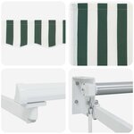 vidaXL Auvent Rayé Vert et blanc 3 x 2 5 m Polyester et métal