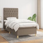 vidaXL Sommier à lattes de lit avec matelas Taupe 90x190 cm Tissu