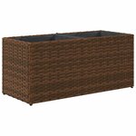 vidaXL Jardinière avec 2 pots marron 72x30x32 cm résine tressée