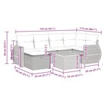 vidaXL Salon de jardin 7 Pièces avec coussins noir résine tressée