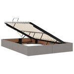 vidaXL Lit de rangement LED avec matelas Taupe 140 x 200 cm Tissu