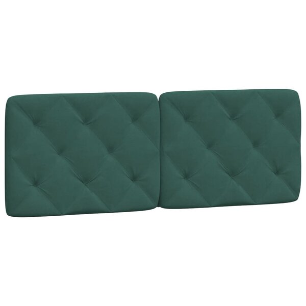 vidaXL Coussin de tête de lit vert foncé 120 cm velours