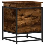 vidaXL Boîte de rangement avec couvercle chêne fumé bois d'ingénierie