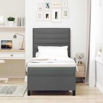 vidaXL Lit à ressorts avec matelas Gris foncé 90 x 190 cm tissu
