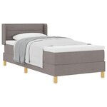 vidaXL Lit à ressorts avec matelas Taupe 200 x 90 cm tissu