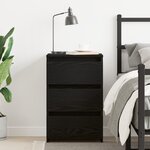 Table de chevet vidaXL noire en chêne  40x35x62 5 cm en bois conçu