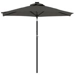 vidaXL Parasol de jardin LED et mât en acier anthracite 225x225x212 cm