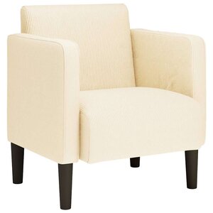 vidaXL Canapé-chaise accoudoirs crème 54 cm tissu velours côtelé