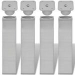 vidaXL Pieds de canapé 4 Pièces Argent 38 x 38 x 180 mm Fer