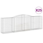 vidaXL Paniers à gabions arqués 25 Pièces 400x50x120/140 cm Fer galvanisé