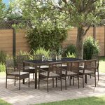 vidaXL Ensemble de salle à manger pour jardin 9 Pièces Marron Poly rotin