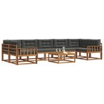 vidaXL Ensemble de canapés d'extérieur 8 Pièces Naturel et Anthracite