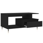 vidaXL Table basse Noir 90x49x45 cm Bois d'ingénierie