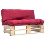 vidaXL Canapé de jardin palette avec coussins rouge Pinède