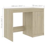 Bureau table poste de travail meuble d'ordinateur informatique étude chêne sonoma 100 x 50 x 76 cm bois d’ingénierie brun 02_0023635