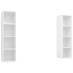 vidaXL Meubles TV muraux 2 Pièces Blanc Bois d'ingénierie