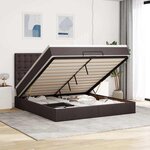 VidaXL Cadre de lit ottoman avec matelas marron foncé 180x200 cm tissu