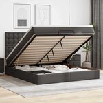 vidaXL Cadre de lit ottoman avec matelas noir 180x200 cm similicuir