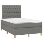 vidaXL Sommier à lattes de lit matelas LED gris foncé 120x190 cm tissu