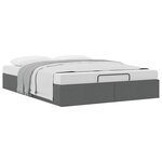 vidaXL Cadre de lit ottoman sans matelas gris foncé 140x190 cm tissu