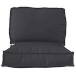 vidaXL Set de coussins de palette 2 Pièces Noir Tissu Oxford