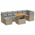 vidaXL Salon de jardin avec coussins 8 Pièces beige résine tressée
