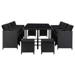 vidaXL Ensemble à manger d'extérieur 13 Pièces coussins Résine tressée