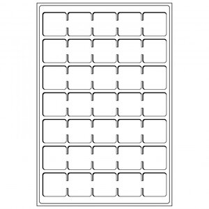 Plateaux numismatiques Leuchtturm format L à 35 cases carrées.
