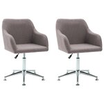 vidaXL Chaises pivotantes à manger lot de 2 taupe tissu