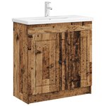 vidaXL Armoire sous évier de salle de bain Bois ancien