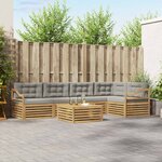 vidaXL Ensemble de canapés d'extérieur 6 Pièces Blanc et gris clair