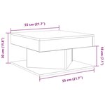 vidaXL Table basse chêne artisanal 55x55x30 cm bois d'ingénierie