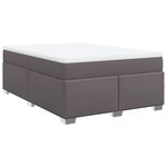 vidaXL Sommier à lattes de lit avec matelas Gris 140x200 cm Similicuir