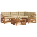vidaXL Ensemble de canapés d'extérieur 5 Pièces Naturel et Beige