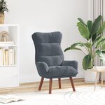 vidaXL Fauteuil Relaxant en Velours Gris Foncé