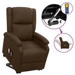vidaXL Fauteuil de massage Marron foncé Tissu