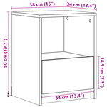 vidaXL Armoire de chevet et lumières LED chêne fumé bois d'ingénierie