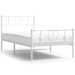 vidaXL Cadre de lit métal sans matelas et pied de lit blanc 100x200 cm
