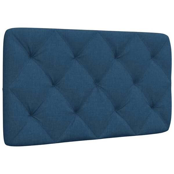 vidaXL Coussin de tête de lit bleu 90 cm tissu
