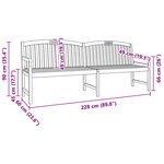 vidaXL Banc en Bois Sculpté en Rose 228 x 60 x 90 cm Naturel