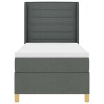 vidaXL Lit à ressorts avec matelas Gris 90 x 200 cm tissu