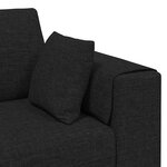 vidaXL Sofa en tissu avec coussin Noir 208 cm tissu