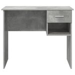 vidaXL Bureau avec tiroir Gris béton 90 x 49 x 75 cm Bois d'ingénierie