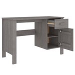 vidaXL Bureau HAMAR Gris clair 113x50x75 cm Bois massif de pin