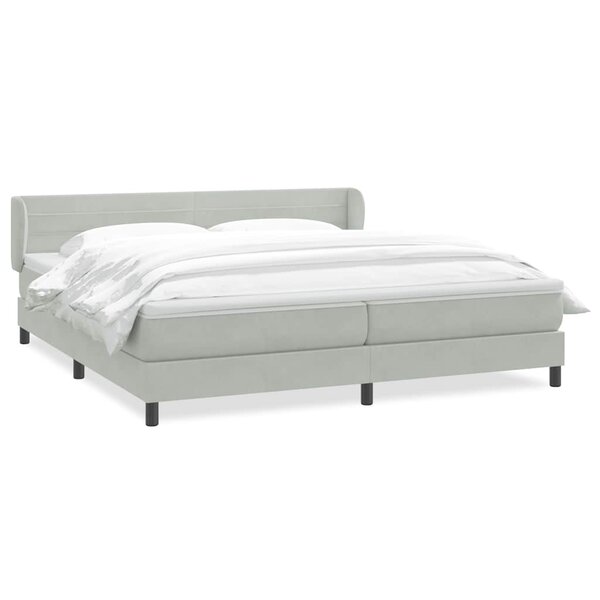 vidaXL Sommier à lattes de lit et matelas gris clair 180x220cm velours