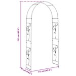 vidaXL Arche de jardin Floral Noir 115 x 37 x 231 cm