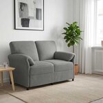 vidaXL Sofa 2 places Gris foncé 138 x 83 x 95 cm Velours