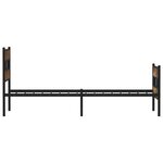 vidaXL Cadre de lit en métal sans matelas chêne fumé 90x190 cm
